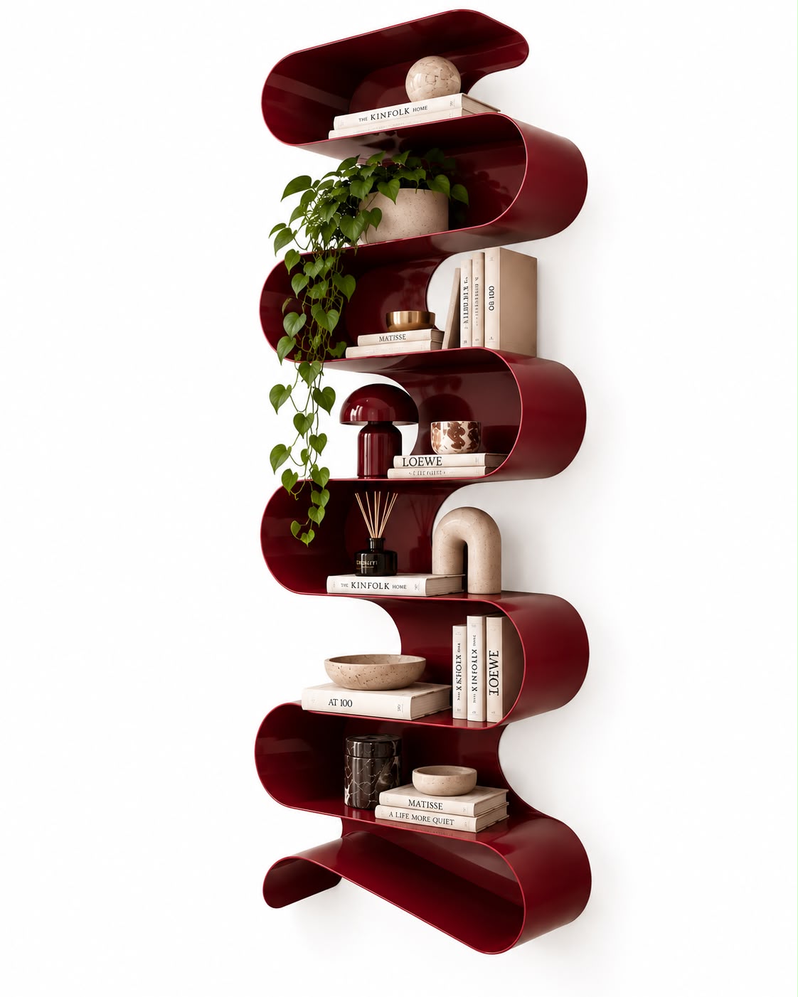 Wine Red Kitaplık