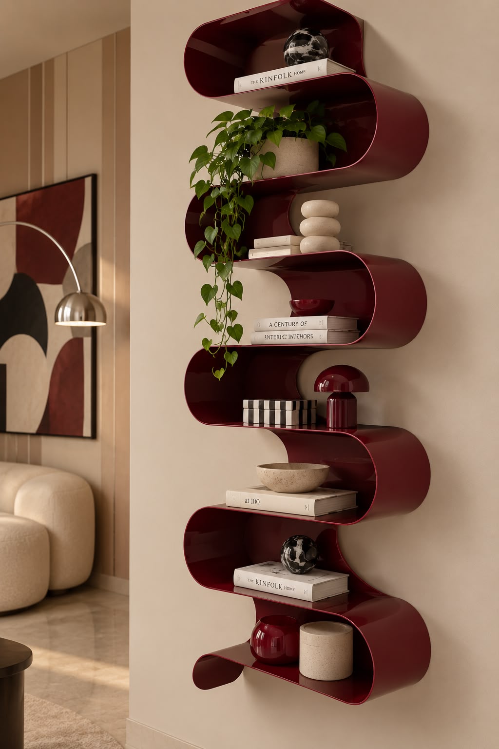 Wine Red Kitaplık